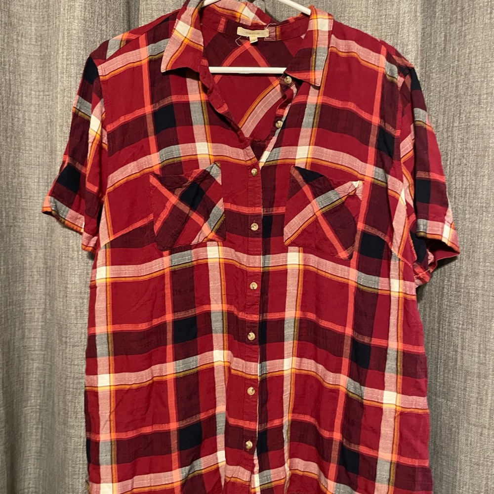 Maurice’s Plaid Button Up, Short Sleeved